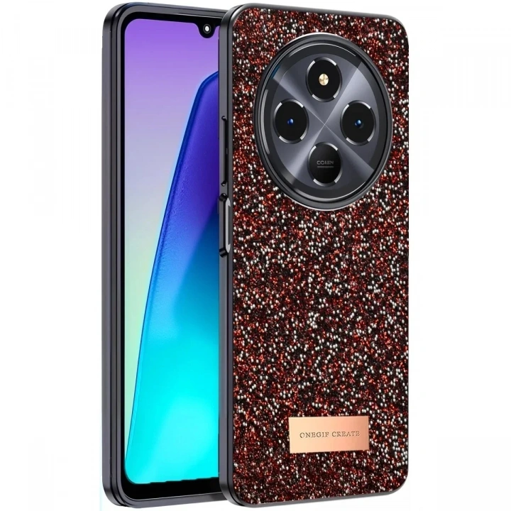 Mey İthalat®   Redmi 14C Bright Simli Kapak - Derin Mor