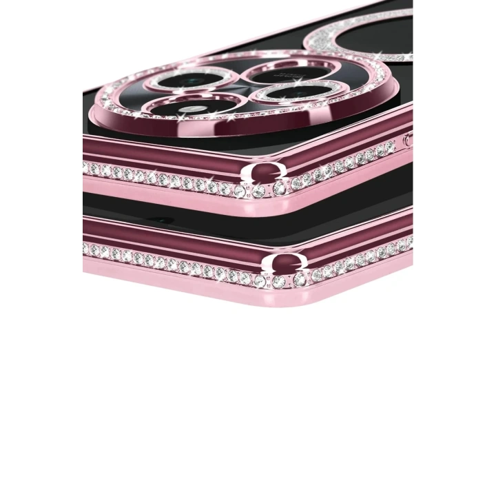 Mey İthalat®   Redmi 14C Joke Simli Magneticsafe Kılıf - Pembe