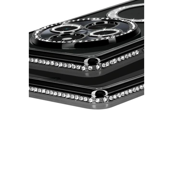 Mey İthalat®   Redmi 14C Joke Simli Magneticsafe Kılıf - Siyah