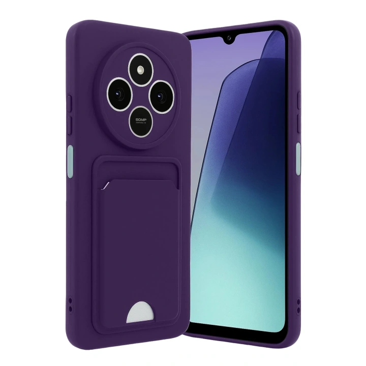 Mey İthalat®   Redmi 14C Kelvin Kartvizitli Silikon - Derin Mor