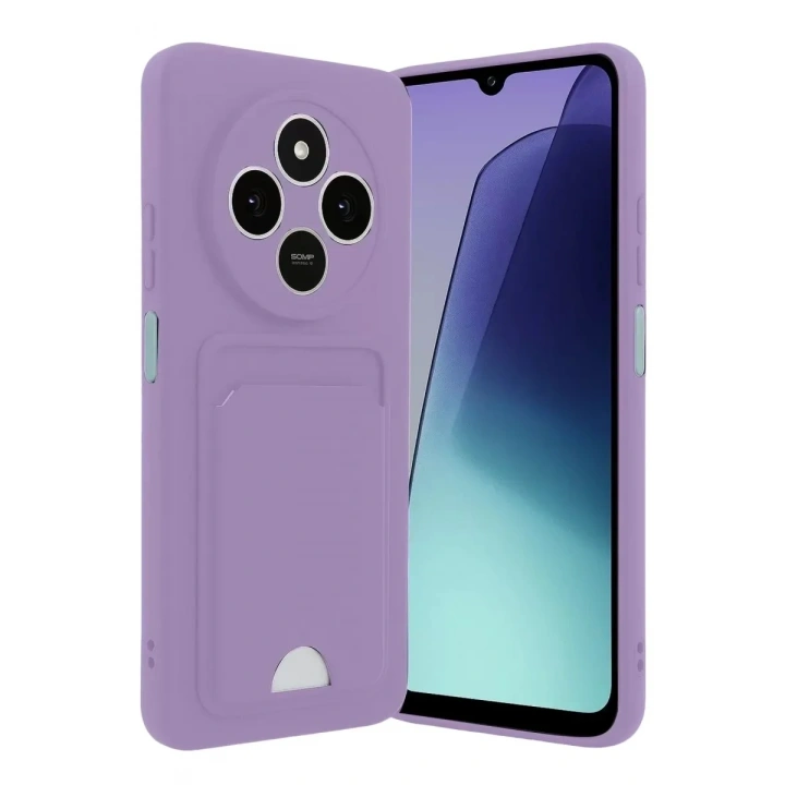 Mey İthalat®   Redmi 14C Kelvin Kartvizitli Silikon - Lila