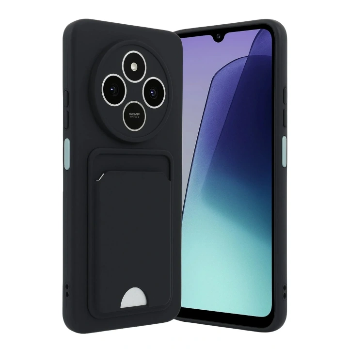 Mey İthalat®   Redmi 14C Kelvin Kartvizitli Silikon - Siyah