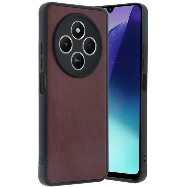 Mey İthalat®   Redmi 14C Kılıf Aras Deri Kapak - Bordo