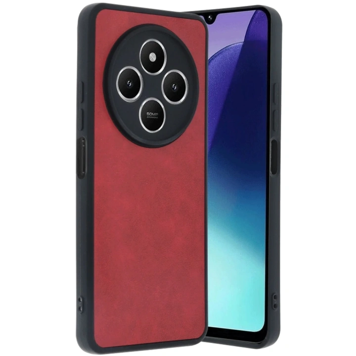 Mey İthalat®   Redmi 14C Kılıf Aras Deri Kapak - Kırmızı