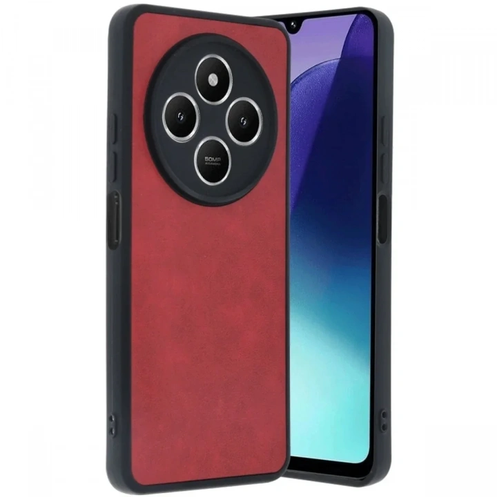Mey İthalat®   Redmi 14C Kılıf Aras Deri Kapak - Kırmızı