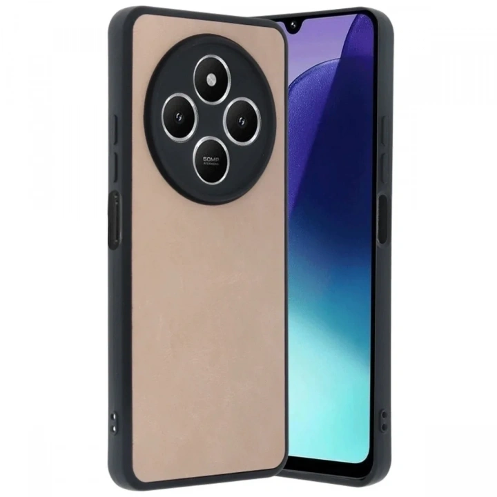 Mey İthalat®   Redmi 14C Kılıf Aras Deri Kapak - Pudra