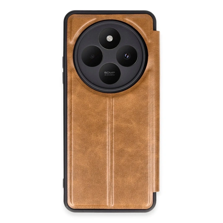 Mey İthalat®   Redmi 14C Kılıf Flip Cover - Taba