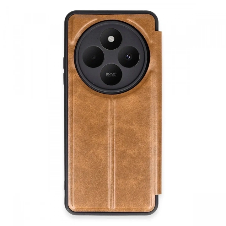 Mey İthalat®   Redmi 14C Kılıf Flip Cover - Taba