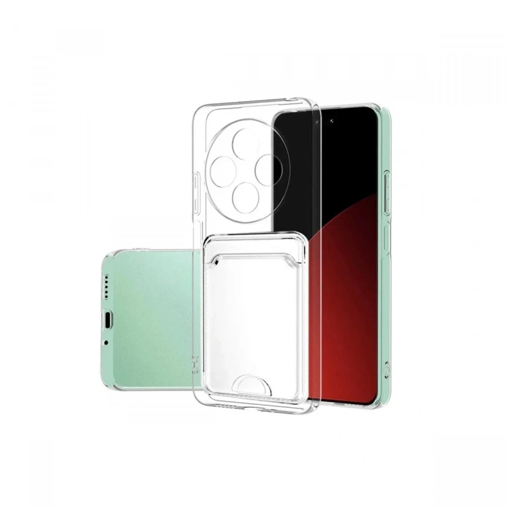 Mey İthalat®   Redmi 14C Kılıf Kart Şeffaf Silikon - Şeffaf