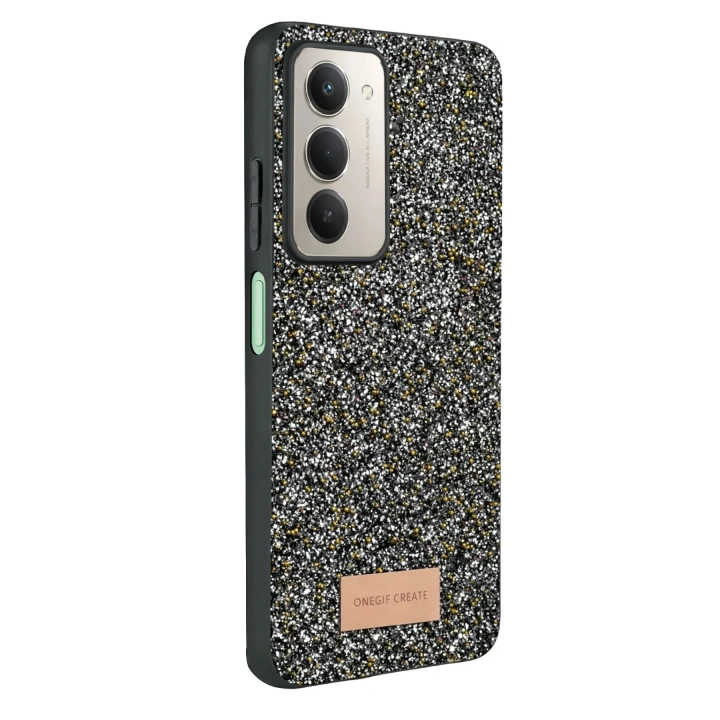 Mey İthalat®   Redmi 15 4G Bright Simli Kapak - Gold