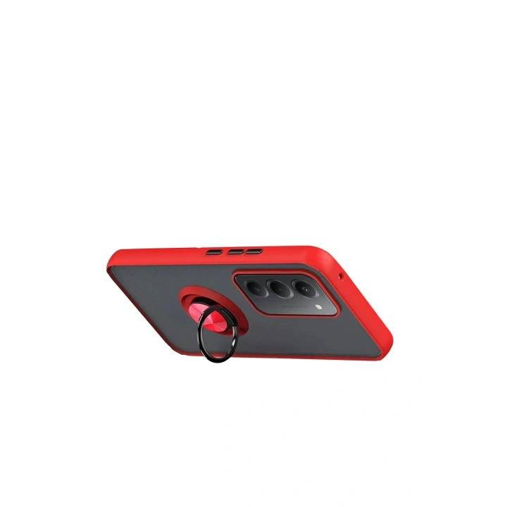 Mey İthalat®   Redmi 15 4G Montreal Yüzüklü Silikon Kapak - Kırmızı