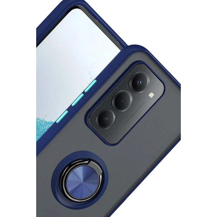 Mey İthalat®   Redmi 15 4G Montreal Yüzüklü Silikon Kapak - Lacivert