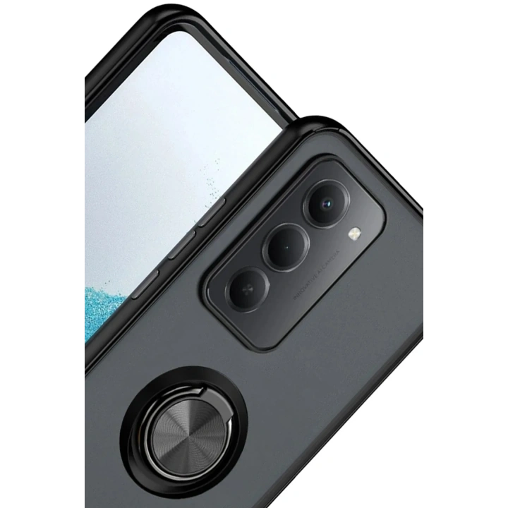 Mey İthalat®   Redmi 15 4G Montreal Yüzüklü Silikon Kapak - Siyah