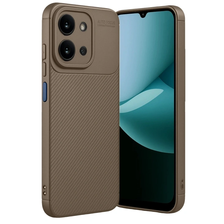 Mey İthalat®   Redmi 15C 4G Auto Focus Karbon Kapak - Kahverengi