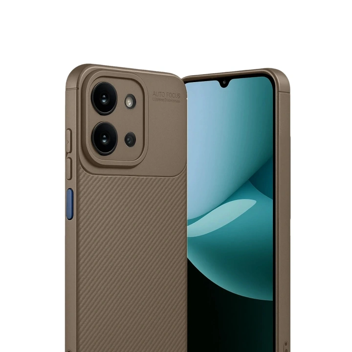 Mey İthalat®   Redmi 15C 4G Auto Focus Karbon Kapak - Kahverengi