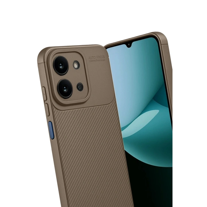 Mey İthalat®   Redmi 15C 4G Auto Focus Karbon Kapak - Kahverengi