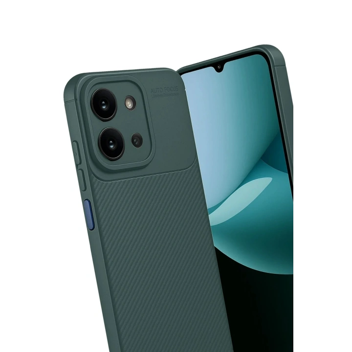 Mey İthalat®   Redmi 15C 4G Auto Focus Karbon Kapak - Koyu Yeşil