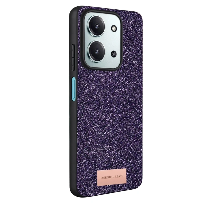 Mey İthalat®   Redmi 15C 4G Bright Simli Kapak - Derin Mor