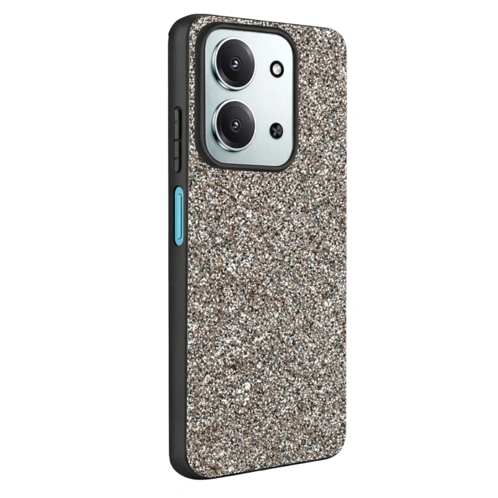 Mey İthalat®   Redmi 15C 4G Bright Simli Kapak - Gümüş