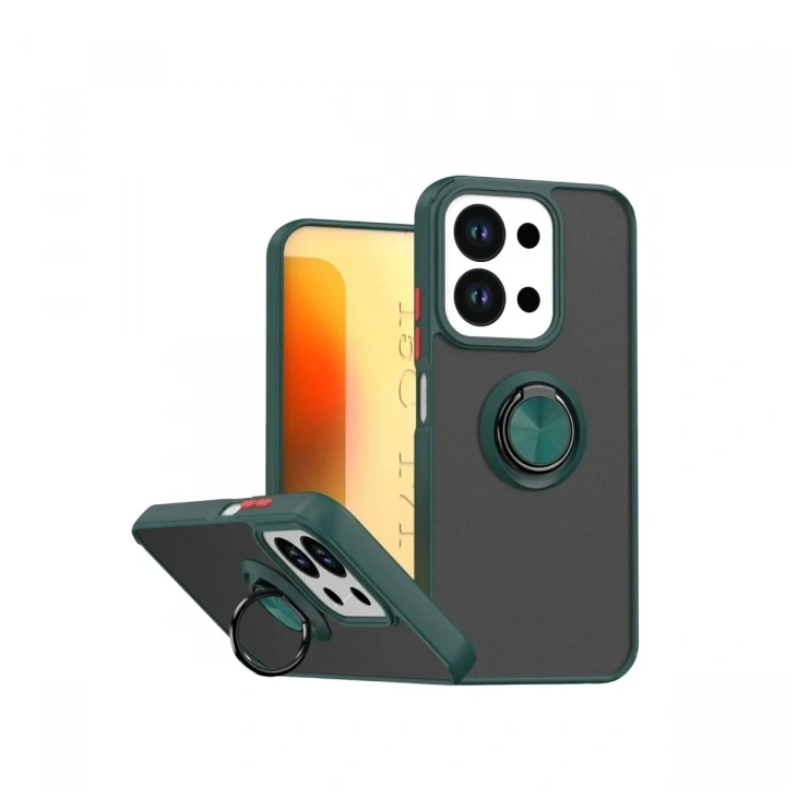 Mey İthalat®   Redmi 15C 4G Montreal Yüzüklü Silikon Kapak - Yeşil