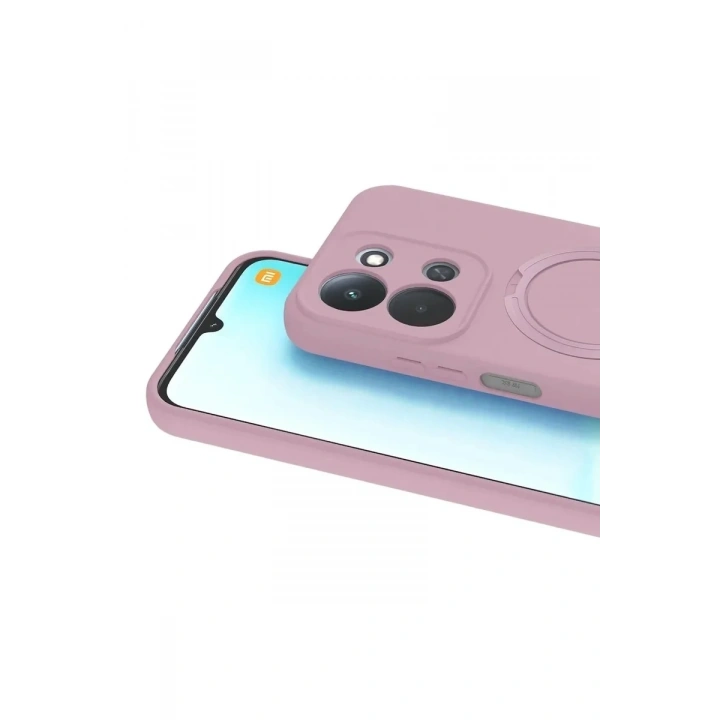 Mey İthalat®   Redmi 15C 4G Regal Magsafe Standlı Kapak - Açık Pembe