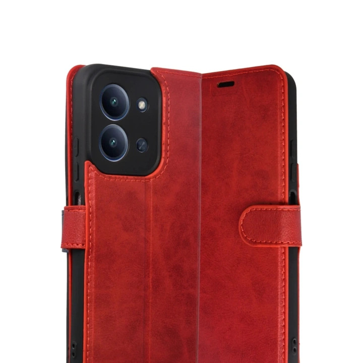 Mey İthalat®   Redmi 15C 4G Trend S Plus Kapaklı Kılıf - Kırmızı