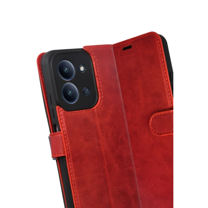 Mey İthalat®   Redmi 15C 4G Trend S Plus Kapaklı Kılıf - Kırmızı