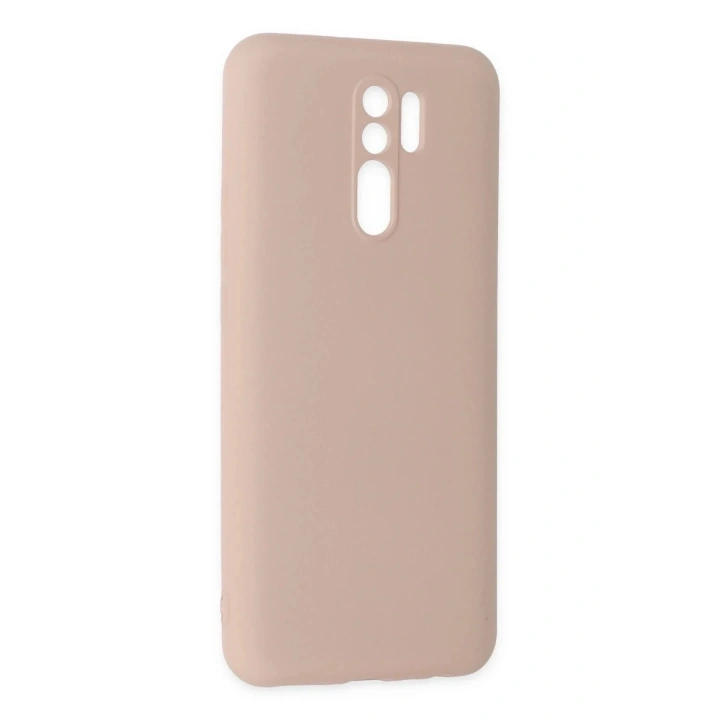 Mey İthalat®   Redmi 9 Kılıf Nano içi Kadife Silikon - Pudra