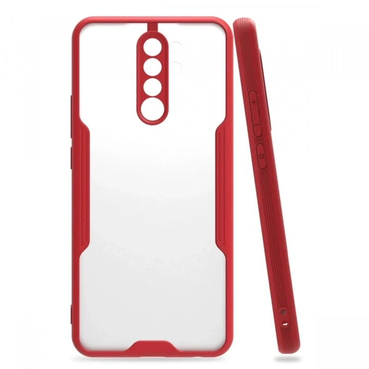 Mey İthalat®   Redmi 9 Kılıf Platin Silikon - Kırmızı