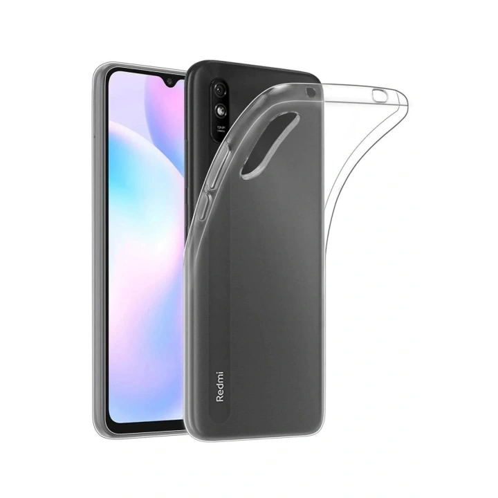 Mey İthalat®   Redmi 9A Kılıf Lüx Şeffaf Silikon - Şeffaf