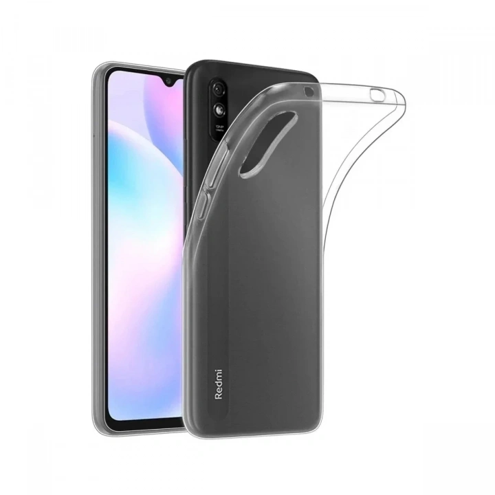 Mey İthalat®   Redmi 9A Kılıf Lüx Şeffaf Silikon - Şeffaf