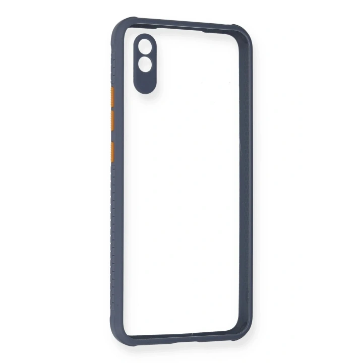 Mey İthalat®   Redmi 9A Kılıf Miami Şeffaf Silikon - Gri