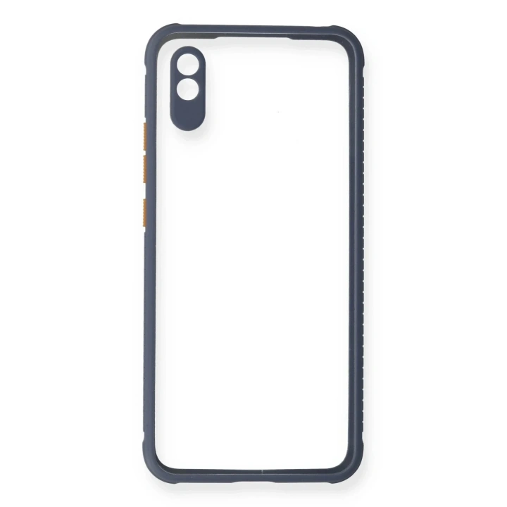 Mey İthalat®   Redmi 9A Kılıf Miami Şeffaf Silikon - Gri