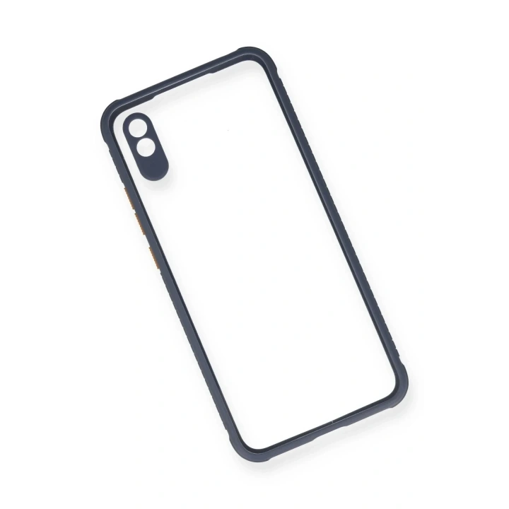 Mey İthalat®   Redmi 9A Kılıf Miami Şeffaf Silikon - Gri
