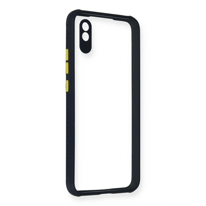 Mey İthalat®   Redmi 9A Kılıf Miami Şeffaf Silikon - Lacivert