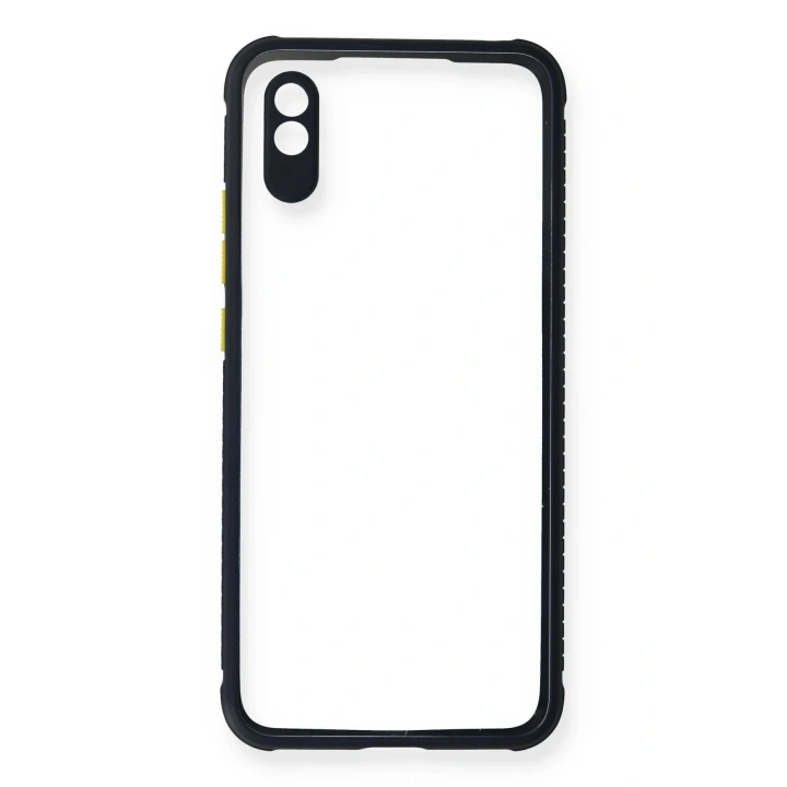 Mey İthalat®   Redmi 9A Kılıf Miami Şeffaf Silikon - Lacivert