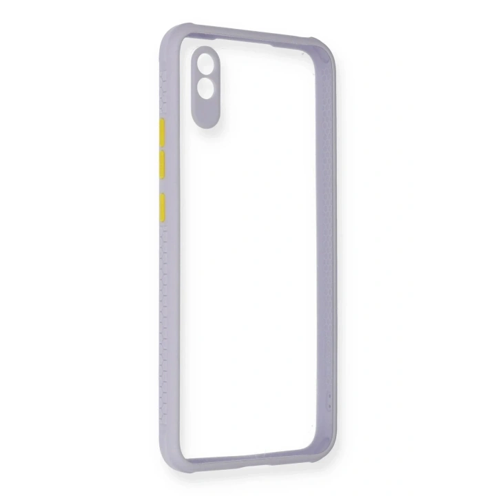 Mey İthalat®   Redmi 9A Kılıf Miami Şeffaf Silikon - Lila