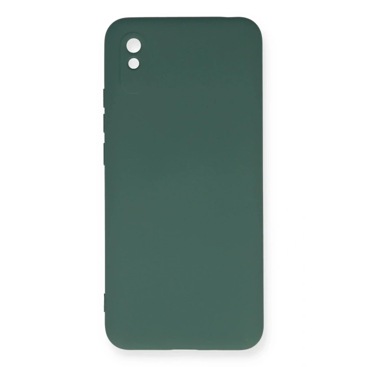 Mey İthalat®   Redmi 9A Kılıf Nano içi Kadife Silikon - Koyu Yeşil