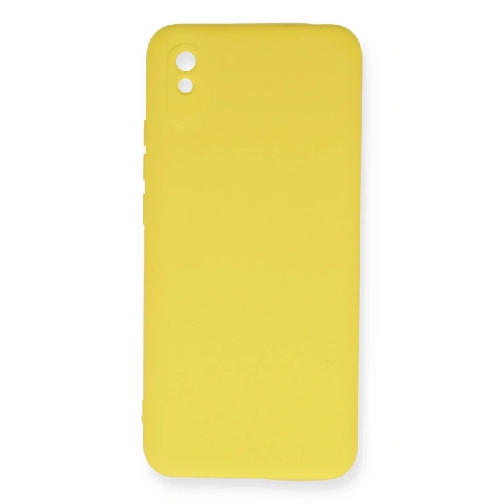 Mey İthalat®   Redmi 9A Kılıf Nano içi Kadife Silikon - Sarı