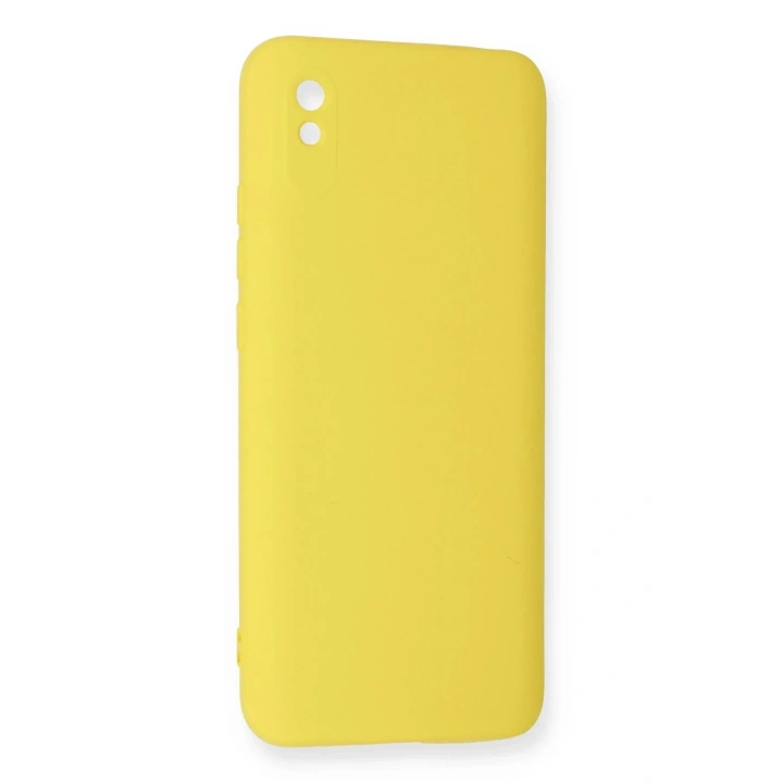 Mey İthalat®   Redmi 9A Kılıf Nano içi Kadife Silikon - Sarı