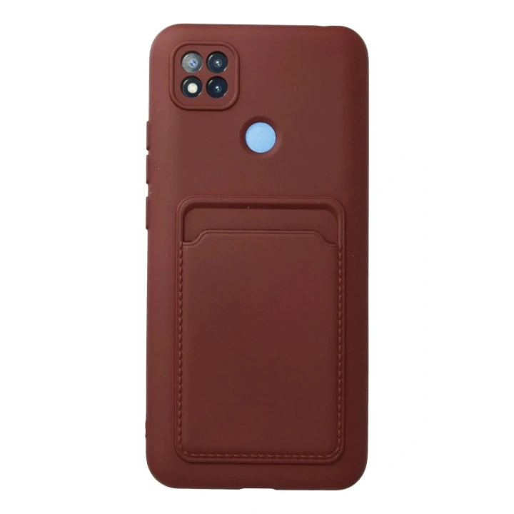 Mey İthalat®   Redmi 9C Kılıf Kelvin Kartvizitli Silikon - Bordo