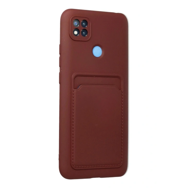 Mey İthalat®   Redmi 9C Kılıf Kelvin Kartvizitli Silikon - Bordo