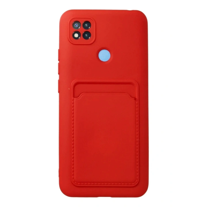 Mey İthalat®   Redmi 9C Kılıf Kelvin Kartvizitli Silikon - Kırmızı
