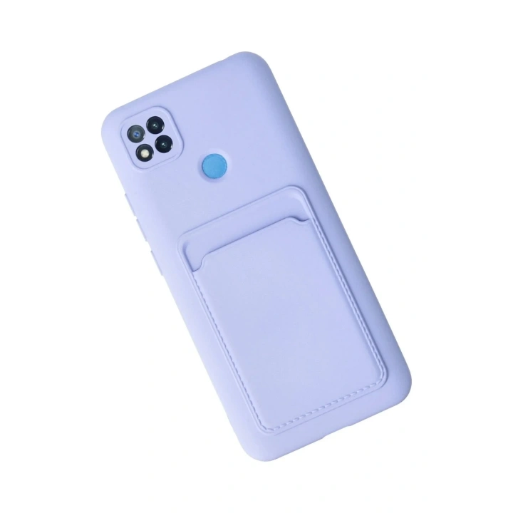 Mey İthalat®   Redmi 9C Kılıf Kelvin Kartvizitli Silikon - Lila