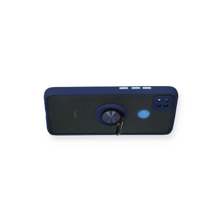 Mey İthalat®   Redmi 9C Kılıf Montreal Yüzüklü Silikon Kapak - Lacivert
