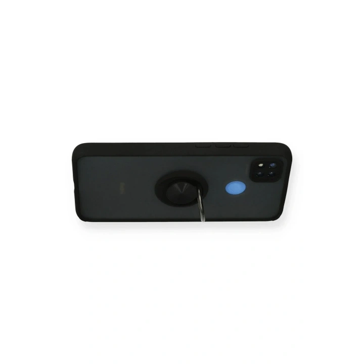 Mey İthalat®   Redmi 9C Kılıf Montreal Yüzüklü Silikon Kapak - Siyah