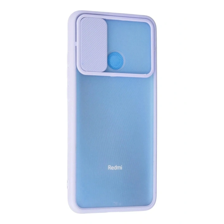 Mey İthalat®   Redmi 9C Kılıf Palm Buzlu Kamera Sürgülü Silikon - Lila