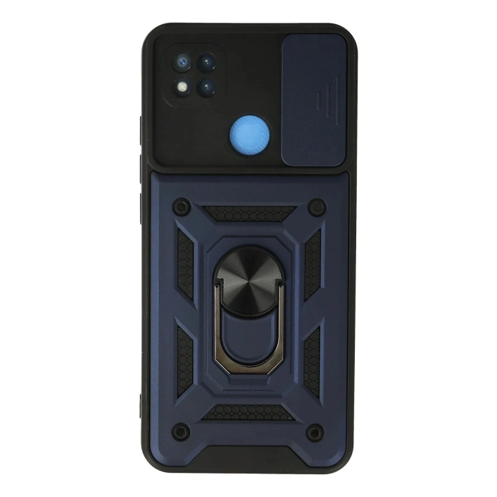 Mey İthalat®   Redmi 9C Kılıf Pars Lens Yüzüklü Silikon - Lacivert