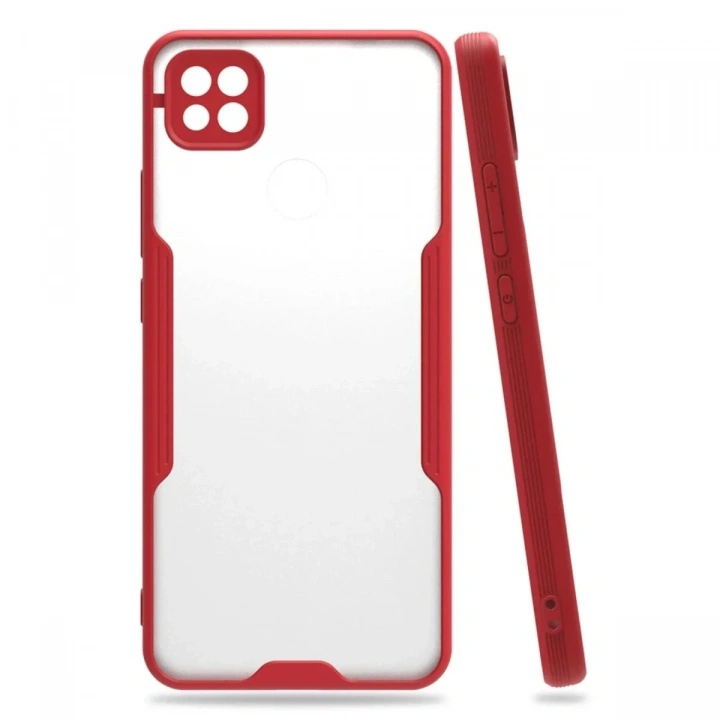 Mey İthalat®   Redmi 9C Kılıf Platin Silikon - Kırmızı