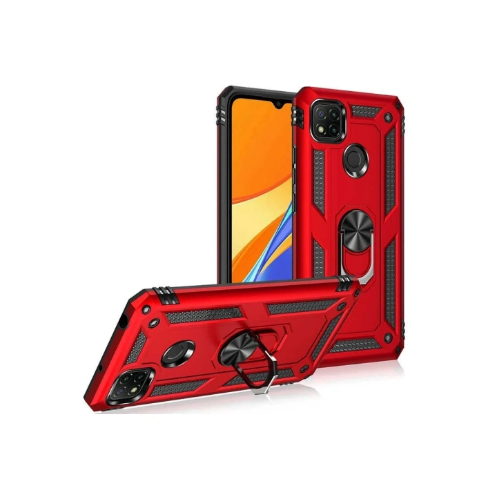 Mey İthalat®   Redmi 9C Kılıf Sofya Yüzüklü Silikon Kapak - Rose